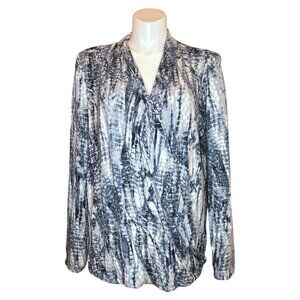TART Wrap Tie Dye Top Womens Size 4x Blue White Stretchy Super Soft Comfortable